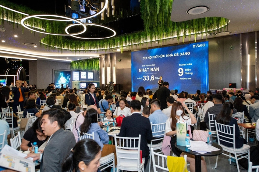 Sự kiện khai trương nhà mẫu tháp Orion dự án TT Avio thu hút nhiều khách hàng tới tham dự. Ảnh: TT Capital